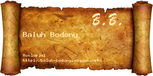 Baluh Bodony névjegykártya